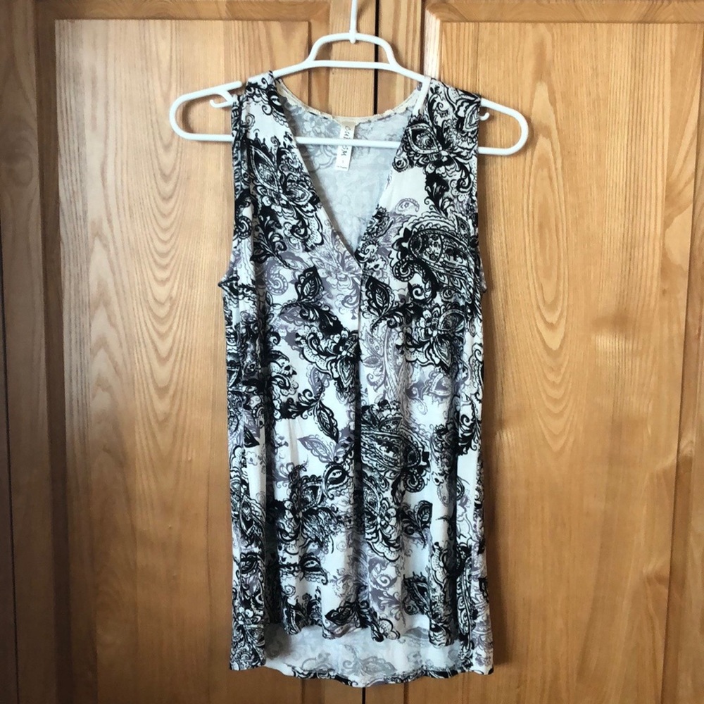 Vneck Sleeveless Tunic Top